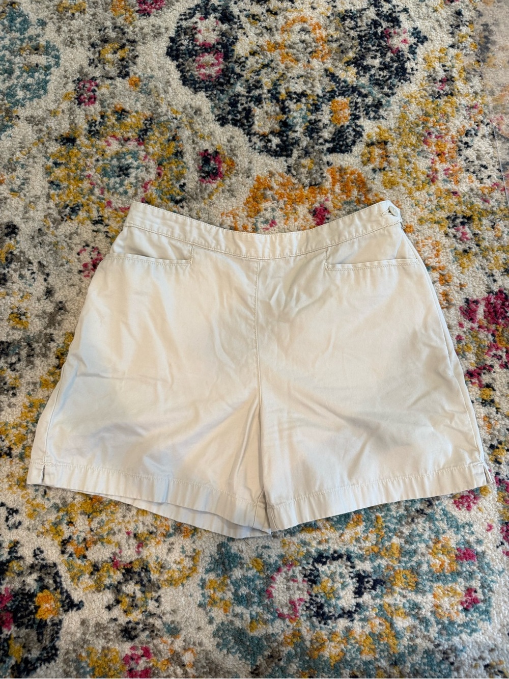 Ann Taylor Cream Cotton Bermuda Shorts
